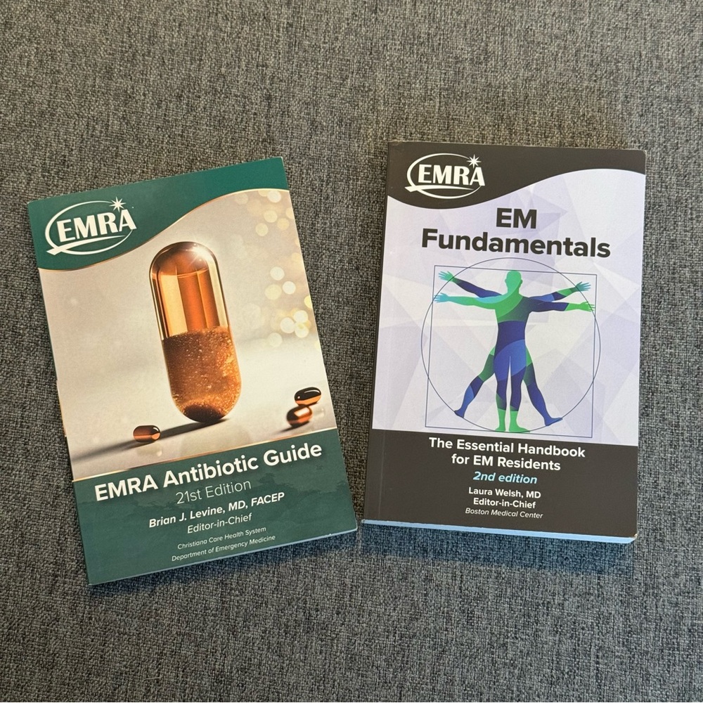 EMRA Book Set - Antibiotic Guide & EM Fundamentals - Brand New